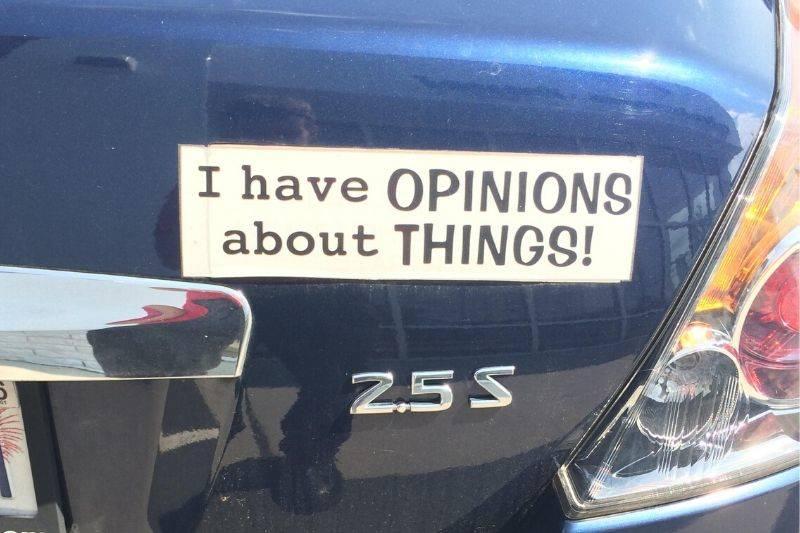 bumper sticker opinions