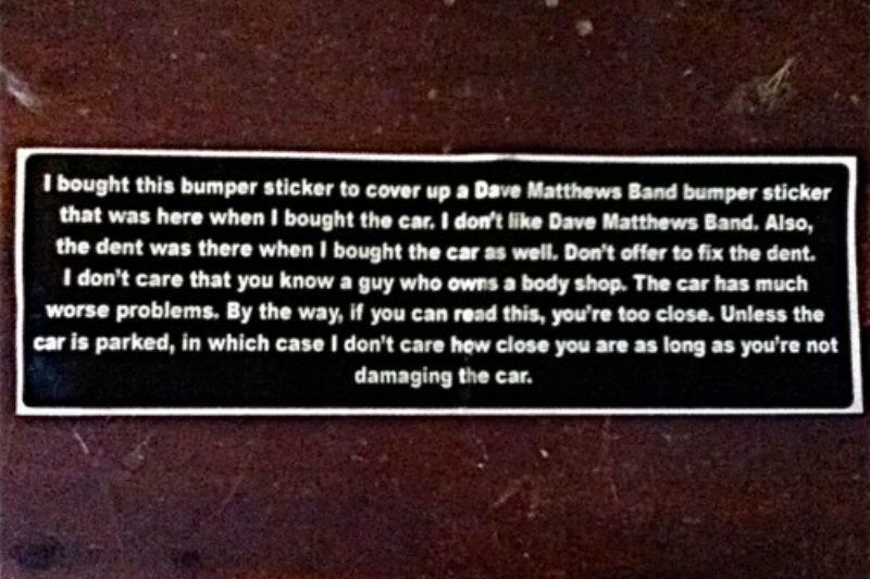dave matthews band bumper sticker