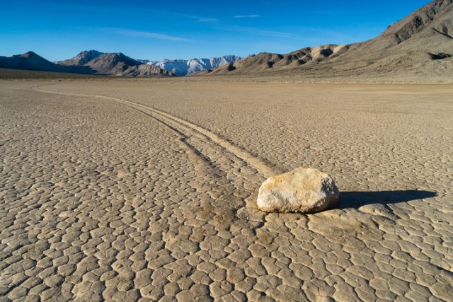 The Racetrack, is a scenic dry lake feature with “sailing stones”
