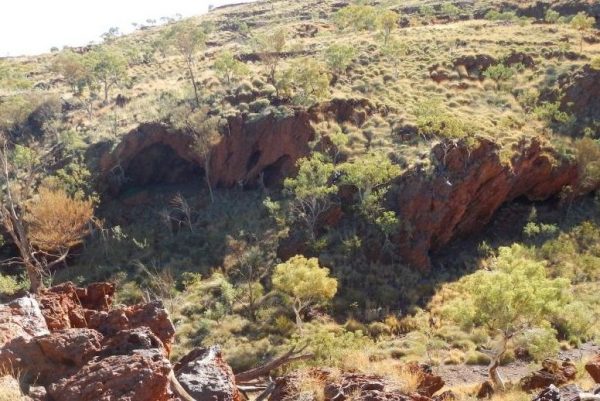 Juukan 1 and 2, the site which held Aboriginal artifacts and that was subsequently destroyed in a legal mining operation. This picture here is from June 2013. (Puutu Kunti Kurrama And Pinikura Aboriginal Corporation)