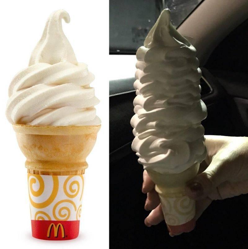 an ice cream cone looks like a picture, maybe better
