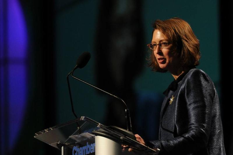 Abigail Johnson with Fidelity Investments, received an award on behalf of the Johnson family