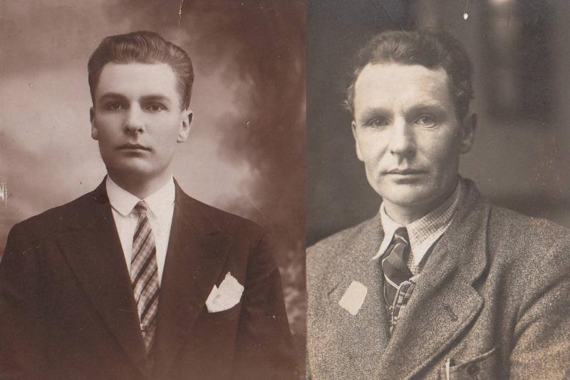 photo of young man and him looking much older in second photo