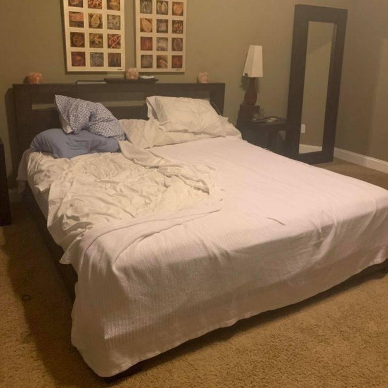 husband only made his side of the bed 