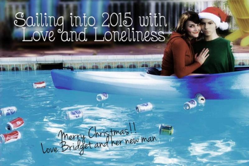 gir, photoshopped into boat with a mannequin on a pool filled with empty beer cans with script