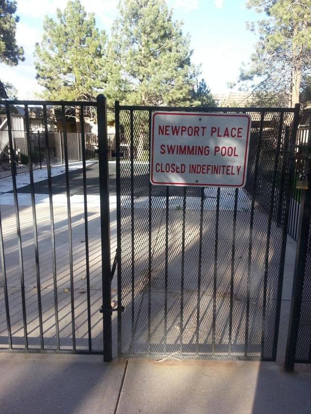 pool that's permanently closed
