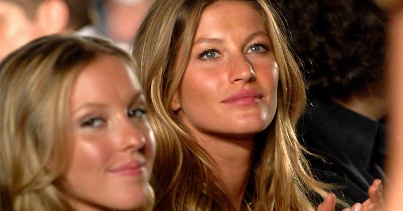Model Gisele Bundchen with her sister