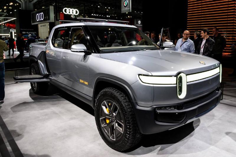 Rivian R1T seen at the New York International Auto Show at...