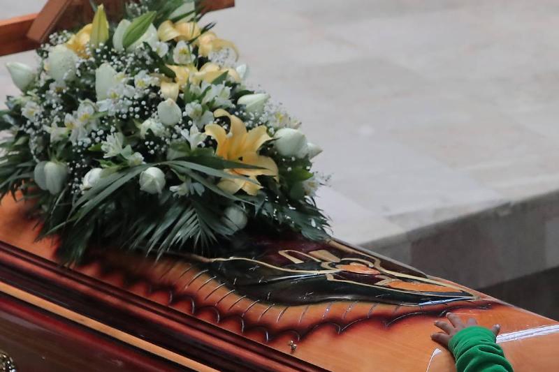 View of a coffin