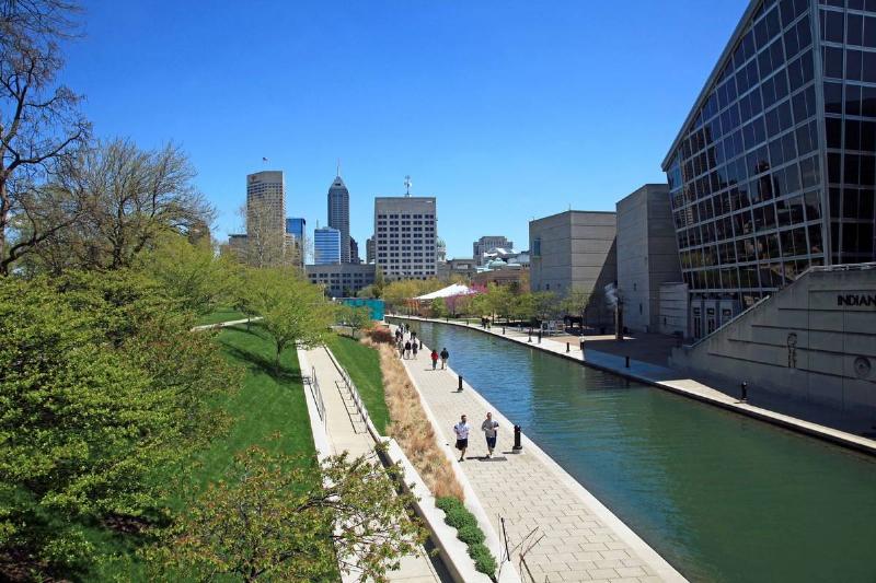 The Canal Walk in downtown Indianapolis Indiana