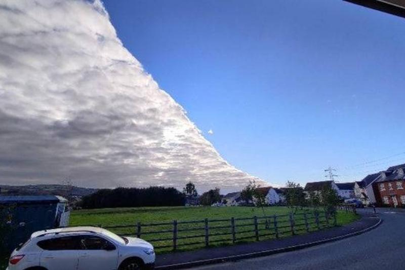line of clouds in the sky