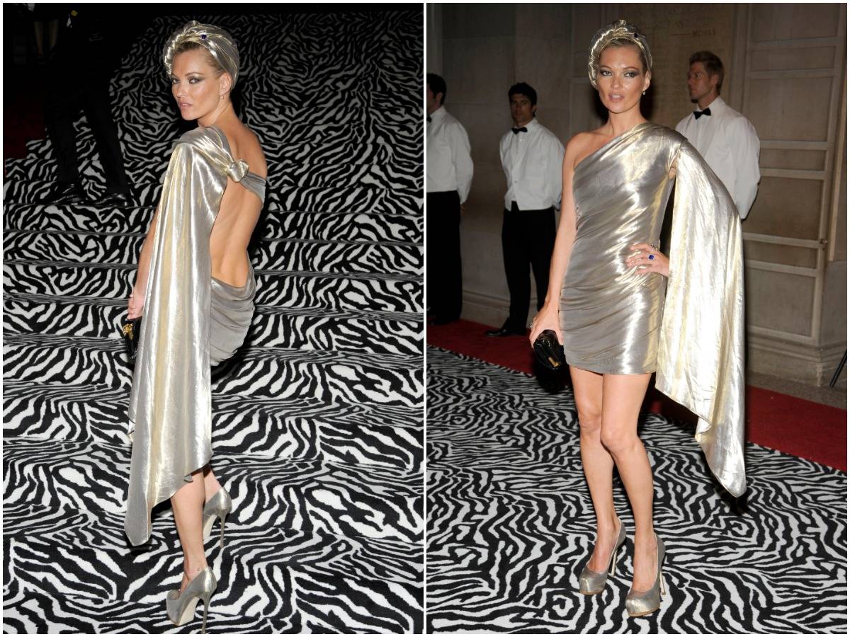 Kate Moss poses for the 2019 Met Gala.
