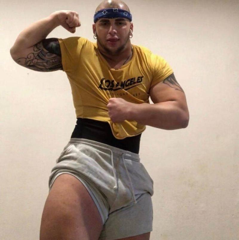 man with over the top photoshopped muscles