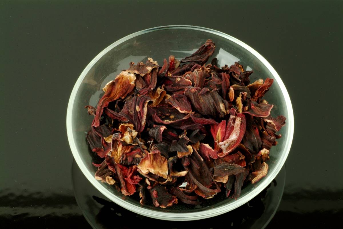 Medicinal Plant and Tea. Dried Blossoms Of Roselle. Hibiscus Sabdariffa