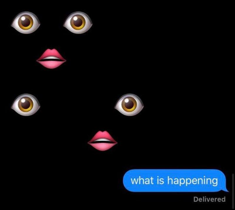 emoji eyes and lips text