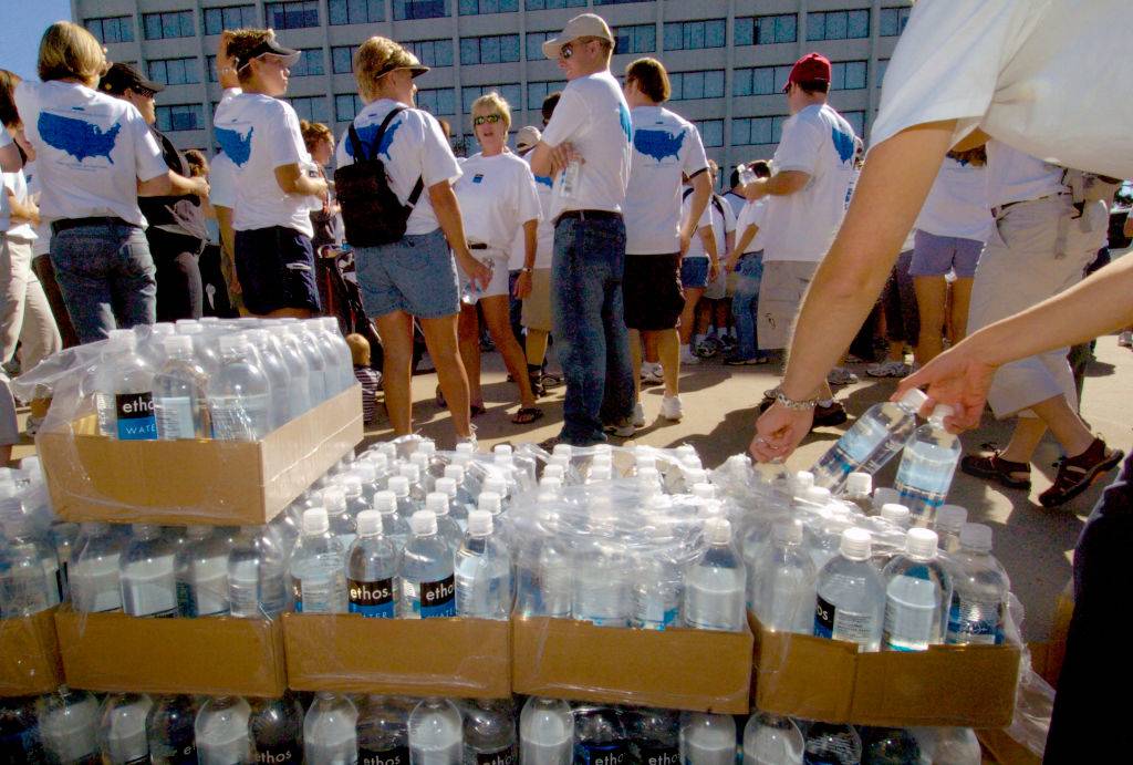 cases of ethos water bottles