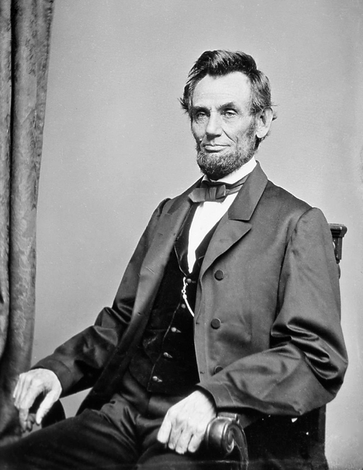 An 1863 photograph shows the 16th president of the U.S.