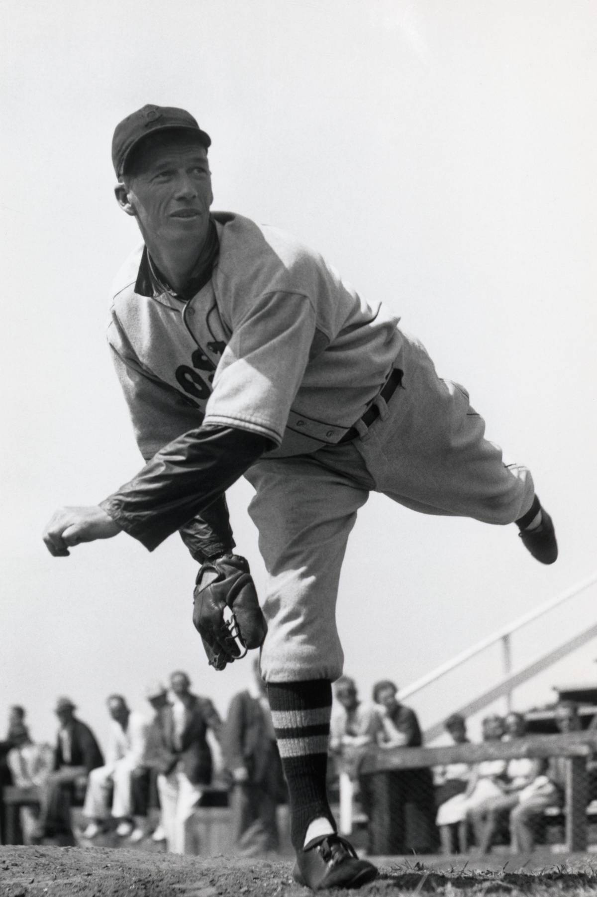 Bob Grove of Red Sox Throws Pitch