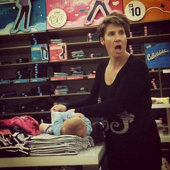 baby changing in store and now shocked