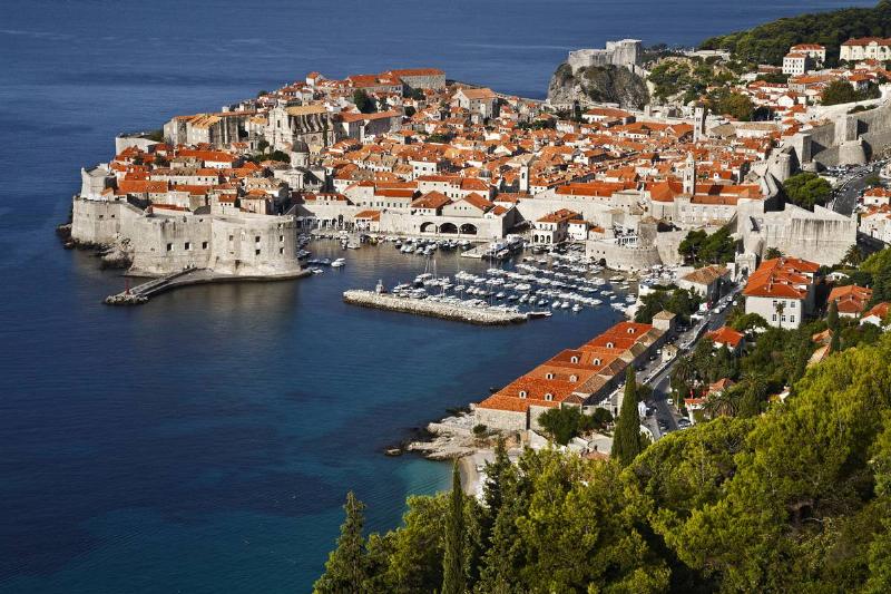 The city of Dubrovnic in the European country of Croatia.
