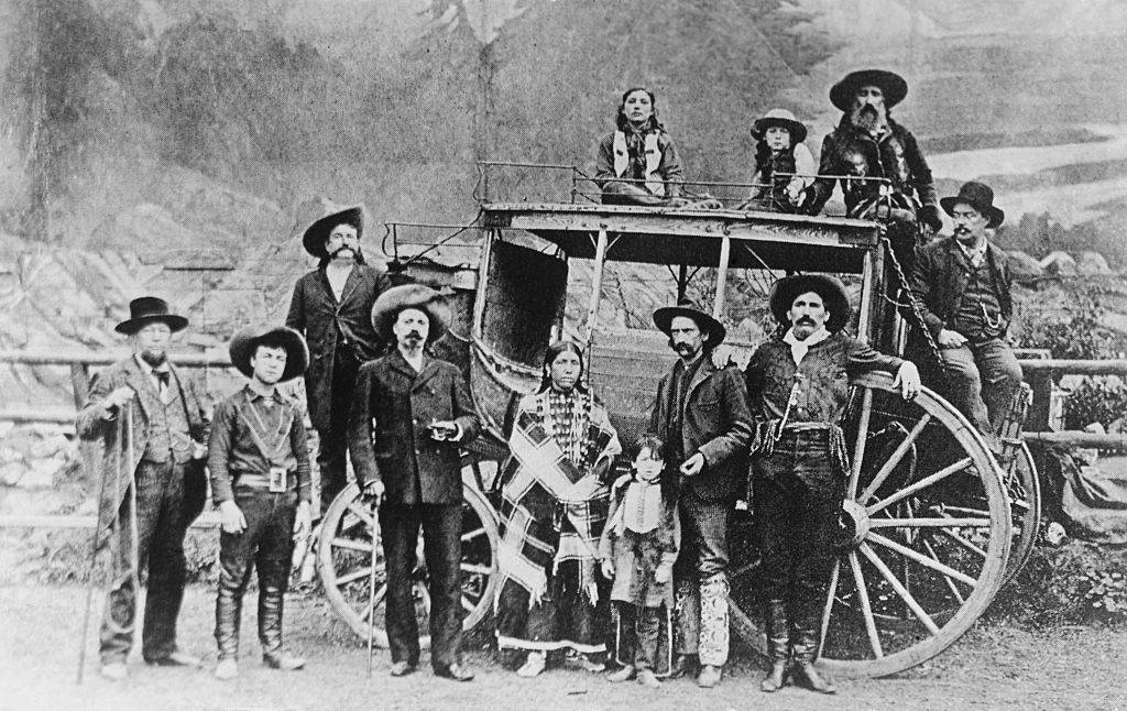 buffalo bill cody with performers from his wild west show