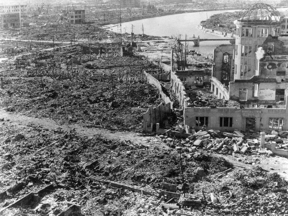 A devastated Hiroshima following the detonation of the atomic bomb.