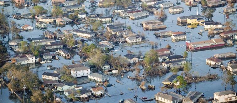 Aftermath of Hurricane Katrina the hurricane flooded the city of New Orleans.