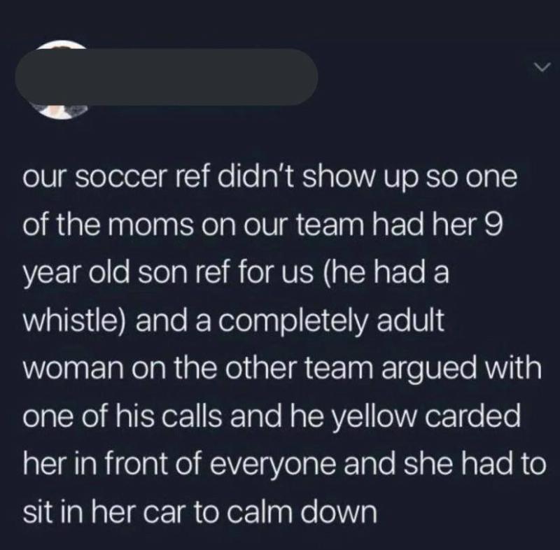 Tweet explaining woman lashed out at a 9 year old ref
