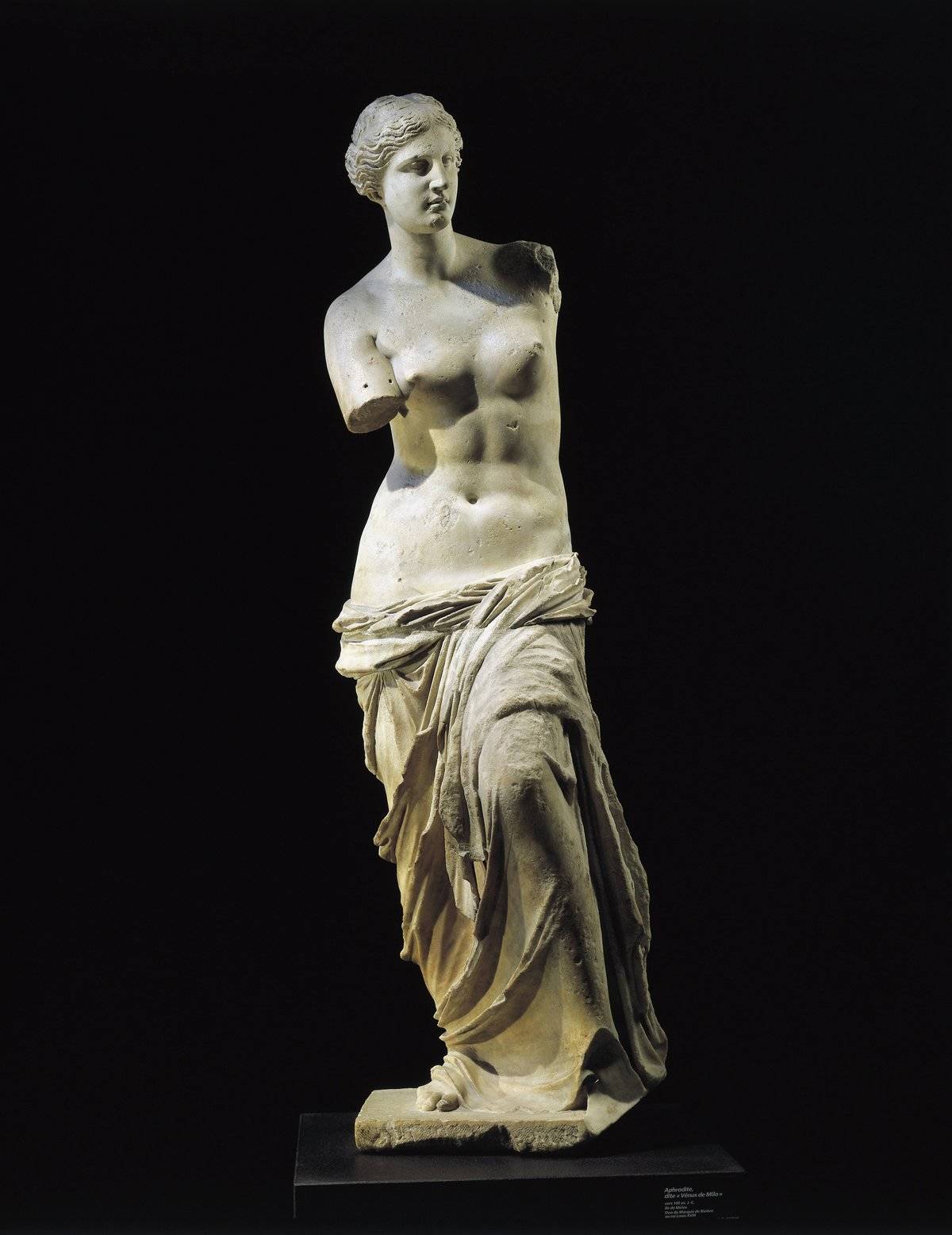 A marble statue of Aphrodite, also known as the 