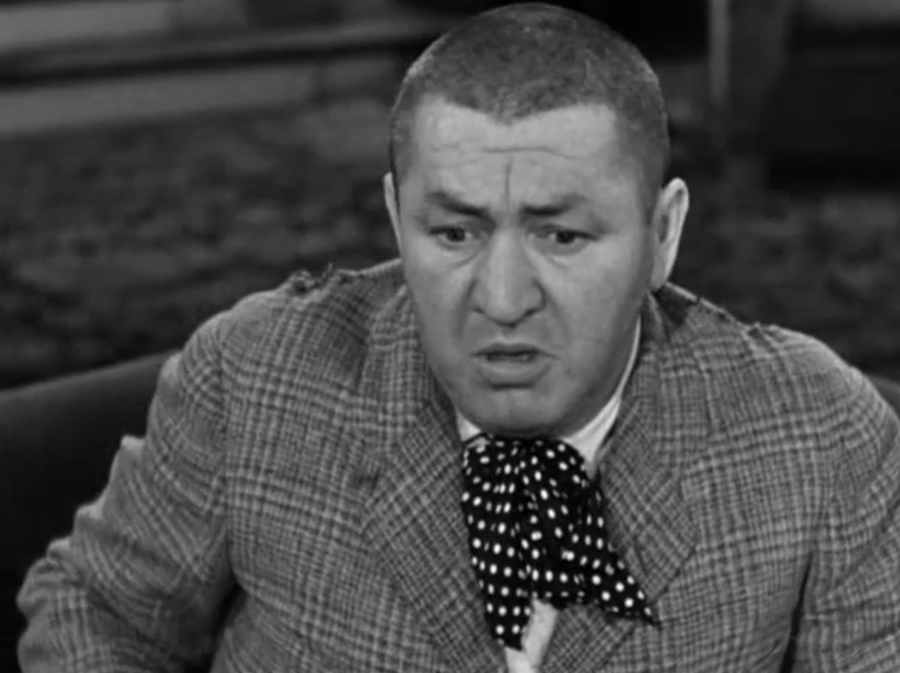 Jerome Lester Horwitz in character as Curly Howard on set of The Three Stooges