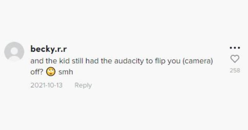 comment on tiktok about kid flipping thomas off