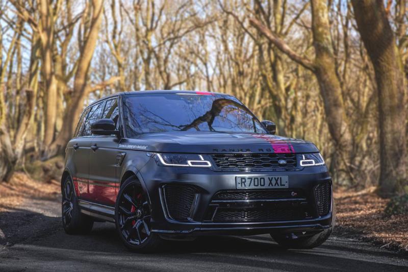 The Range Rover SVR parked in forest