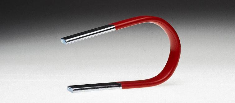 Photo of magnet with red rubber coating 