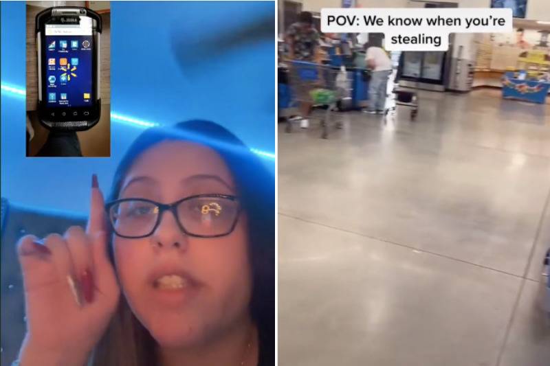 Screenshots from TikTok of TC device at Walmart