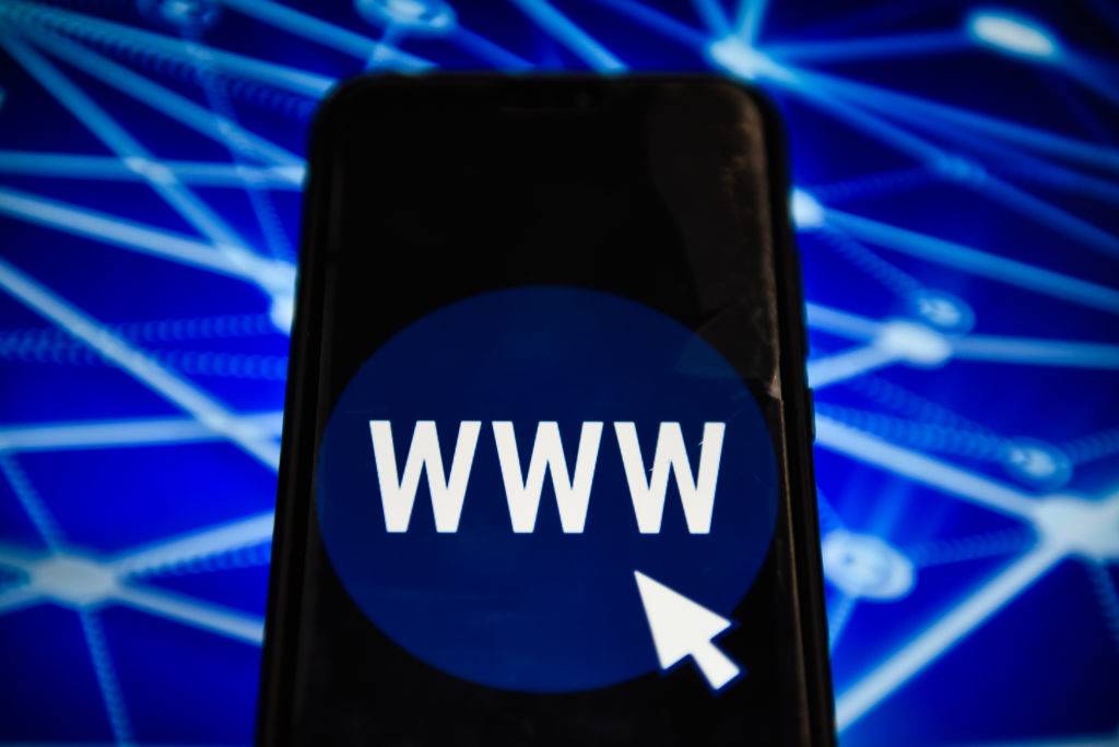 WWW graphic on phone screen