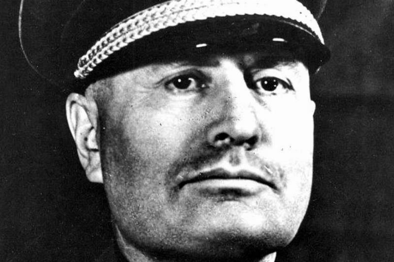 mussolini black and white portrait