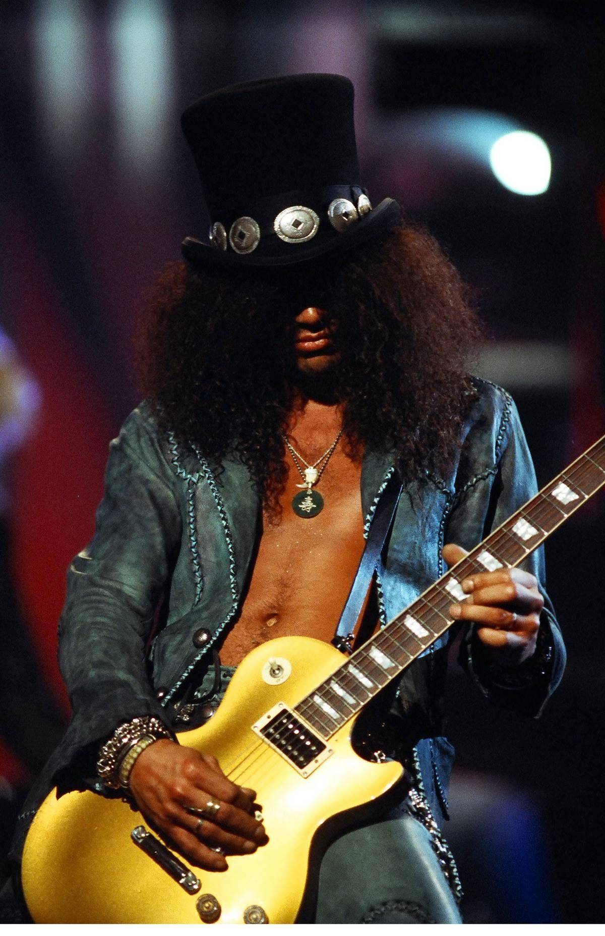 Slash of Guns N' Roses during 1992 MTV Video Music Awards in Los Angeles, California, United States