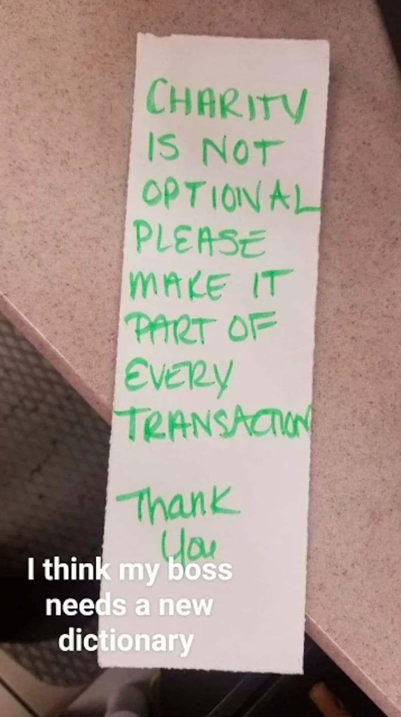 Charity is not optional please make it part of every transaction