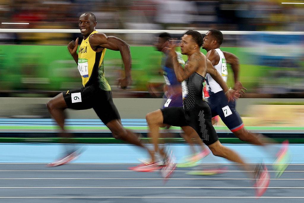 Usain Bolt of Jamaica competes in the Men's 100 meter semifinal