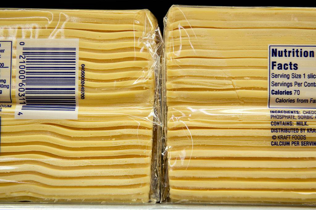 american cheese slices in the package
