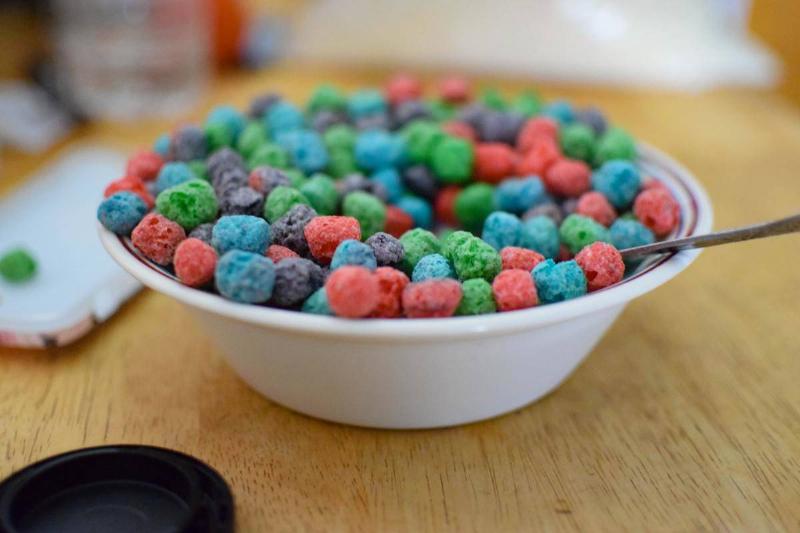 colorful cereal in a bowl