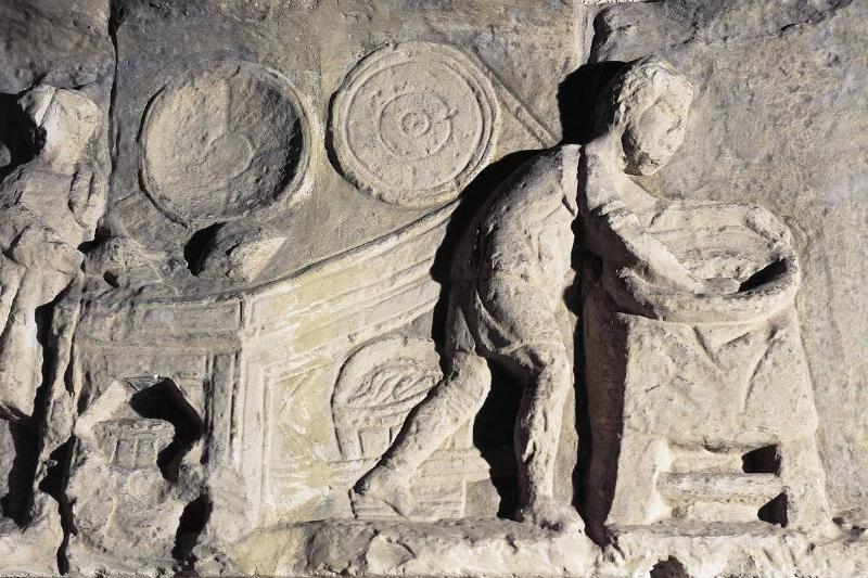Bas-relief depicting bread making