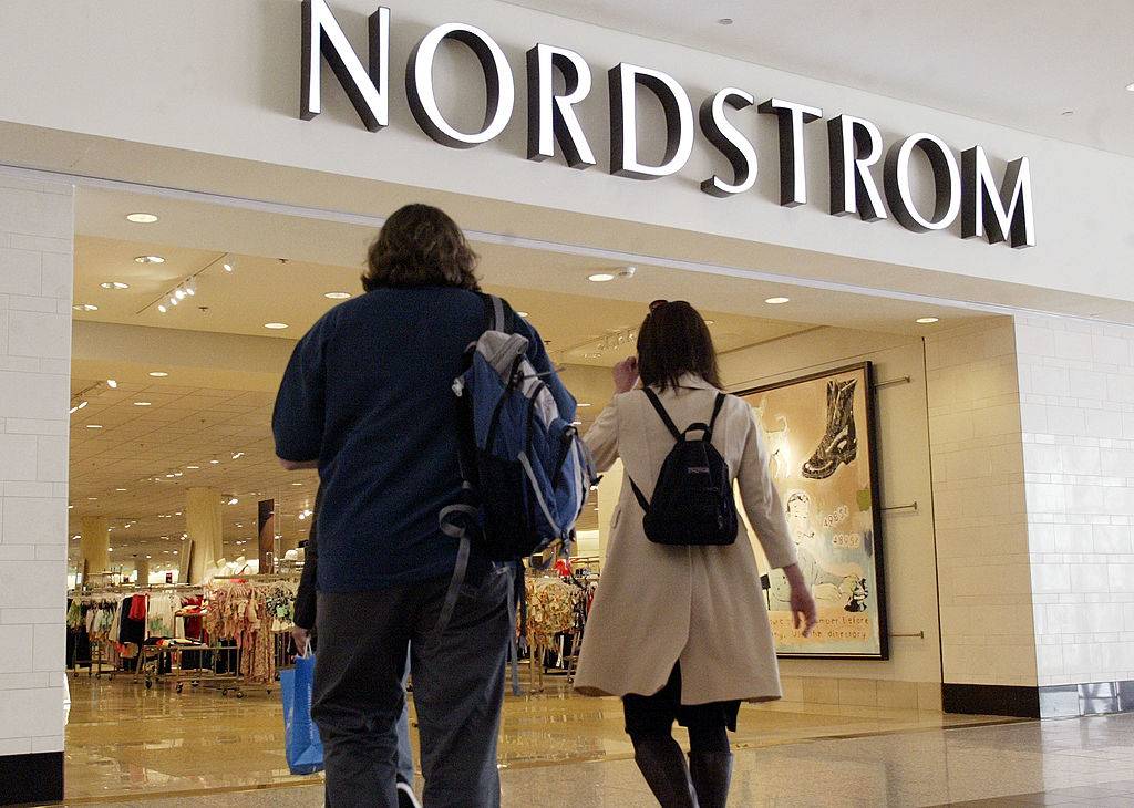 Shoppers enter the Nordstrom store