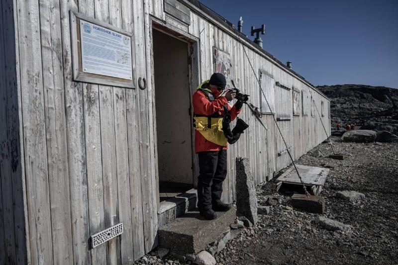 Tourists and scientists visit the Base Y operating as a museum by the UK Antarctic Heritage Trust (UKAHT), established in 1950 and used by British scientists for 5 years, in Horseshoe Island, Antarctica on February 26, 2023.