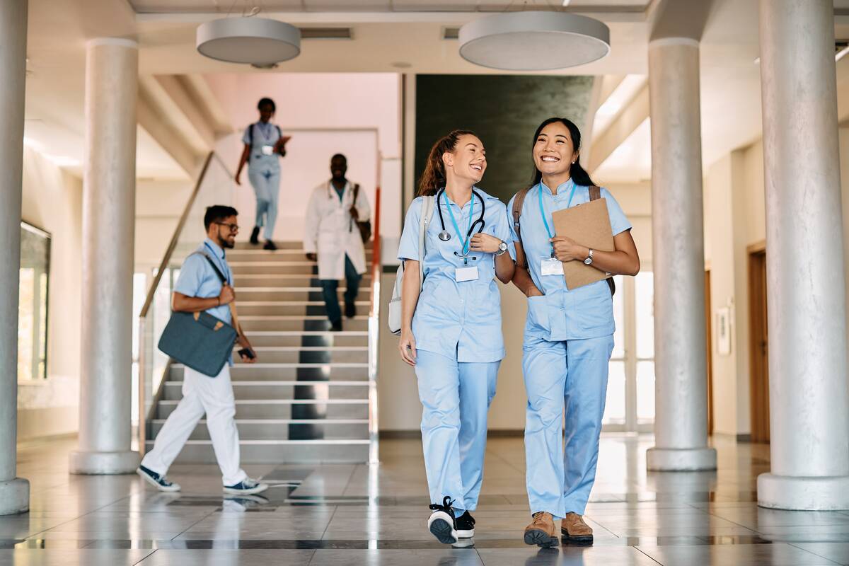 nursing students on campus