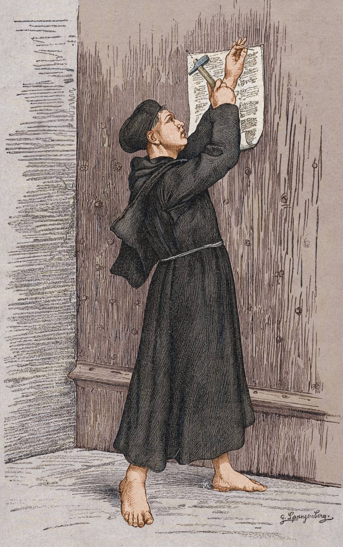 Martin Luther Nails His 95 Theses To The Door