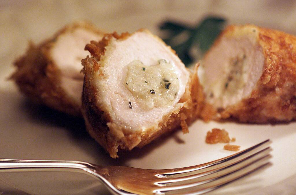 chicken kiev on a plate