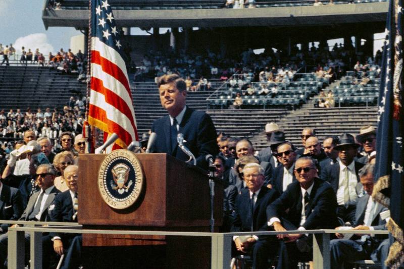 President Kennedy Makes His We Choose To Go To The Moon Speech,