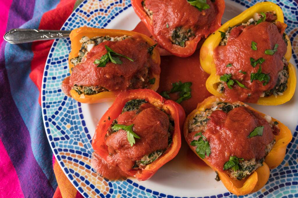stuffed peppers on a plate
