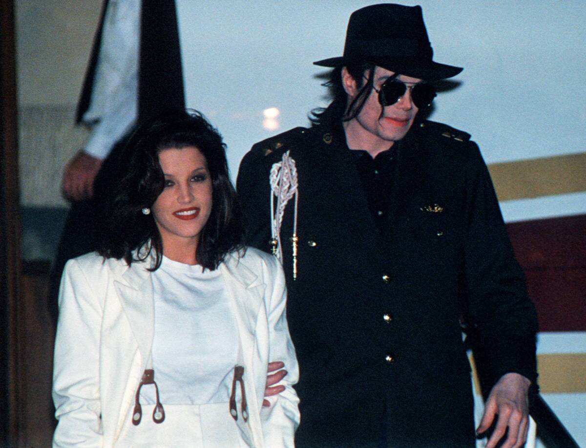 US pop star Michael Jackson and his wife